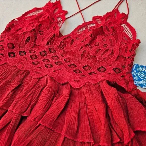 Free People Adella Cami Red Top - Picture 8 of 11